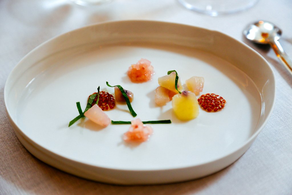 Cresses salad (soaked seeds), cooked Cresses roots, cresses roots raw and pickled in verjus, nasturtium and blossom